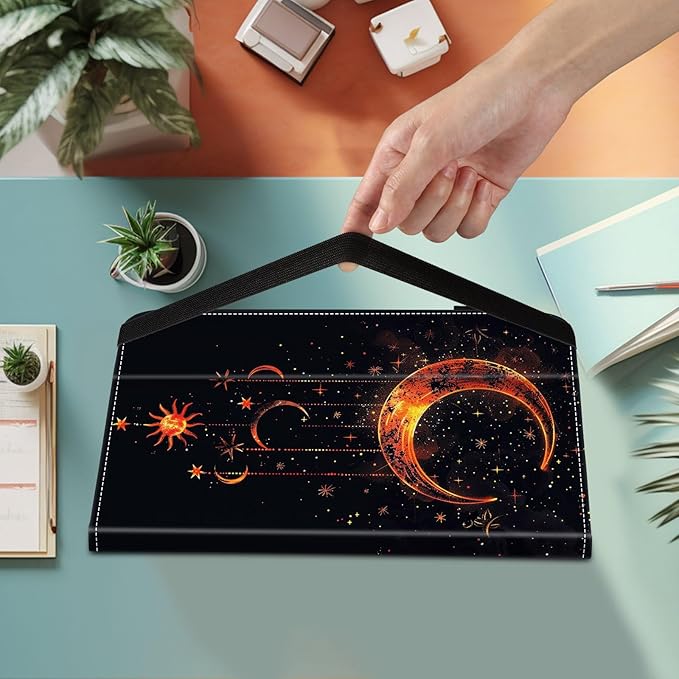 Case for Samsung Galaxy Tab S9 FE 5G 10.9 Inch/Galaxy Tab S9 11 Inch 2023Card Slot PU Leather TPU Case Pen Holder Auto Wake SleepMoon Sun