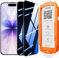 NeverBreak 9H+ Hardness for iPhone 17 Privacy Screen Protector 12FT Military Grade Protection (Scratch Shatter Drop Resistance) Tempered Glass Full Coverage 6.3 2 Pack with De-Bubble Card