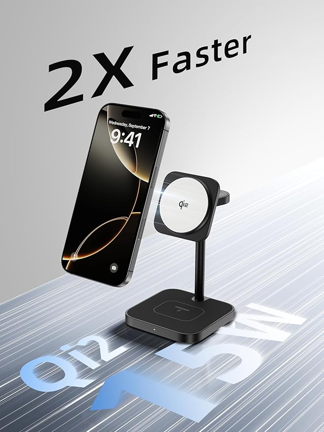 [Qi2 Certified ] LULULOOK 3 in 1 Charging Station 15W QI2 Wireless Charger Stand Magnetic Charger for iPhone 17/16/15/14/13/12 Series AirPods Pro/3/4 Apple Watch with 30W PD Adapter
