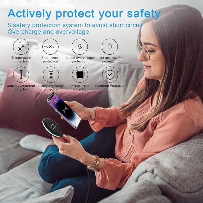 15W Wireless Charging Pad for iPhone 15 Pro Max 15 Pro 14 13 12 11 8Google Pixel 8 Pro 8 7a 7 Pro 6Fast Wireless Charger Station for Samsung S23 Ultra S23 S22 S21 S20 S10 S9 S8 S7Z Fold 5Z Flip 5