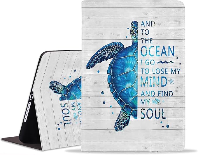 Funny Words with Blue Sea Turtle on Rustic Wooden Board