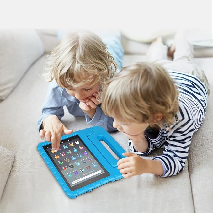 Kids Case for Fire 7 Inch Tablet 9th/7th/5th Generation Tablet (2019/2017/2015 Release) Kid-Proof &amp Shockproof Case Sturdy Soft Durable EVA Protective Cover with Convenient Handle Blue