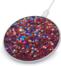 Glitter Pattern Wireless Charger Fast Wireless Charging Pad with USB Cable 10W Anti-Slip Magnetic Wireless Charger Portable Slim Charger Puck Travel Charging Station