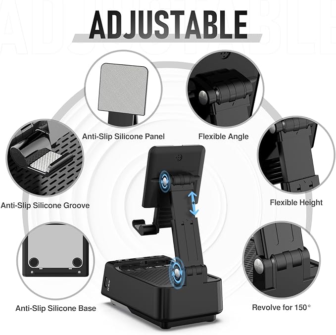 Birthday Gifts for Men Him Cell Phone Stand with Wireless Bluetooth Speaker and Charging Function 360° Rotable Angle Adjustable Unique Mens Gifts for Dad Husband Boyfriend Cool Gadgets for Men