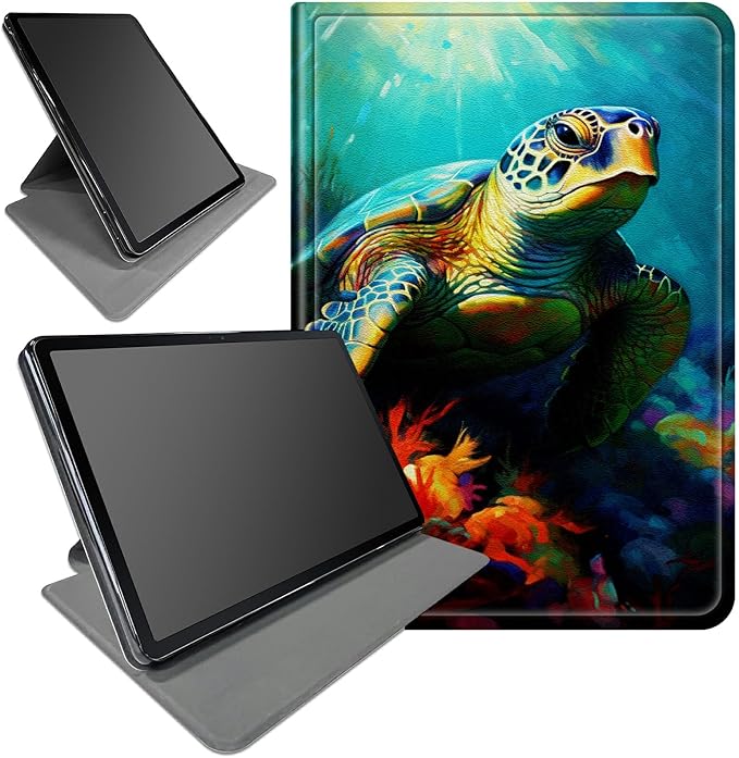 Case for All-New Kindle Fire HD 10 &amp 10 Plus Tablet (11th Generation2021 Release) 10.1360 Degree Rotating Swivel Stand Protective Cover for Fire HD 10 TabletColorful Turtle