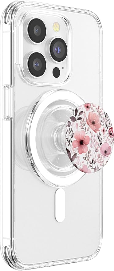Pink Floral Flower Bouquet Cute Pattern PopSockets PopGrip for MagSafe