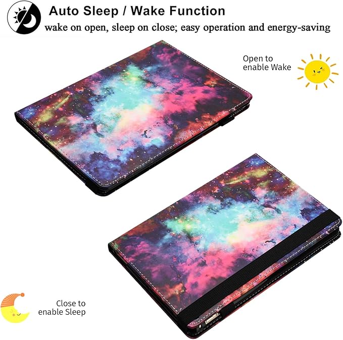 Case for Amazon Kindle Fire Max 11 Tablet (13th Generation2023 Release) 11 with Pencil Holder &amp Folio Stand Magnetic Smart PU Leather Shockproof Cover [Auto Sleep Wake] Rainbow Galaxy Sky