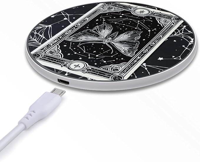 Gothic Dead Moth Wireless Charger 10W Fast Charging Pad No AC Adapter for Most Intelligent Phone