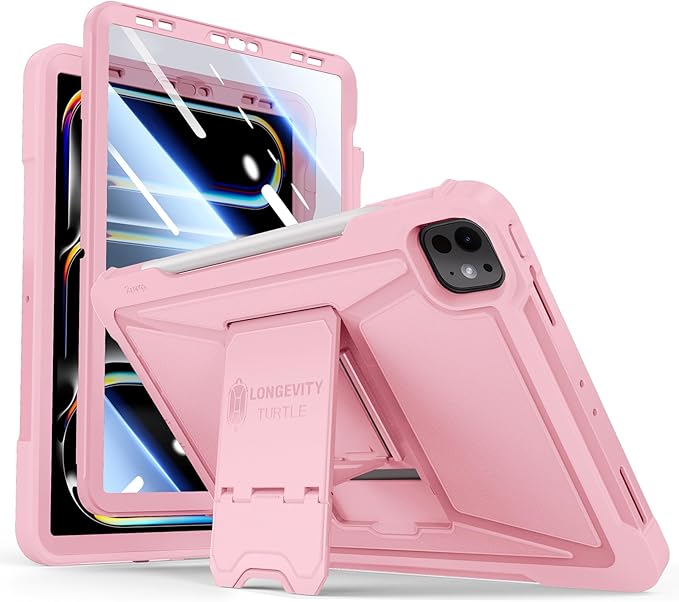 ZtotopCases for iPad Pro 13 Inch Case M4 2024 7th Gen/Pro 12.9 Inch 6th/5th/4th Generation 2022/2021/2020 Full Body Protective Rugged Cover with [Pencil Holder+Screen Protector] for iPad Pro 13Pink