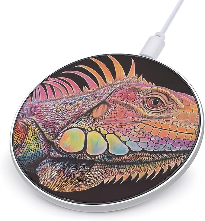 Colorful Lguana Phone Charger Magnetic Charging Pad Anti-Slip with USB Cable