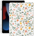 Cute Leaves Floral for iPad Air 13 Inch Case M3 2025/M2 2024 with Pencil Holder Auto Sleep/Wake Leather Soft TPU Back Cover