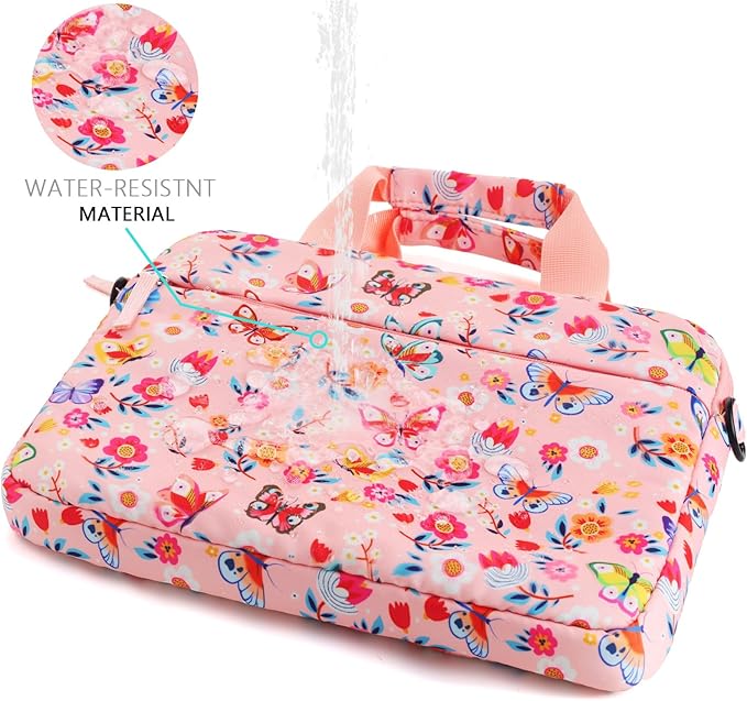 Kids Tablet Bag for Girls Kids Tablet Carrying Case for Fire HD 10 HD 8 Fire 7 Sleeve Bag Kid Kindle Bag iPad Bag for Kid Butterfly Pink