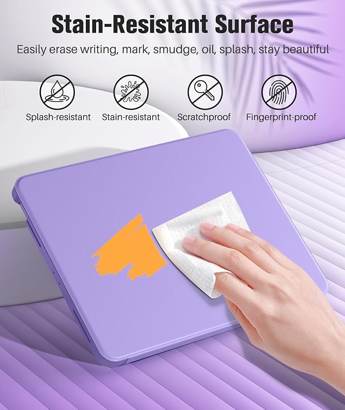 MoKo for iPad Air 13-Inch Case (M4/M3/M2) 2026/2025/2024 with Pencil Holder Heavy Duty 13 Inch iPad Air Case with Screen Protector Clear Back Lens Protector Multi-Angle Magnetic Stand Purple