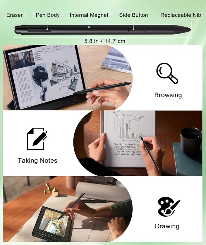 Ciscle Magnetic EMR Stylus Pen for Remarkable 2 No Charging Needed 4096 Pressure Levels Palm Rejection Tilt Support Eraser &amp 5 Replaceable Tips Compatible with EMR Devices