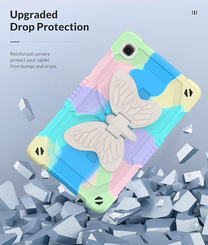 for Samsung Galaxy Tab A7 Lite Case 8.7 Inch 2021 for Kids Girls Women | Full Body Protective Rugged Cute Silicone Cover w/Stand Shoulder Strap for Galaxy Tab A7 Lite SM-T220/T225/T227 Pink