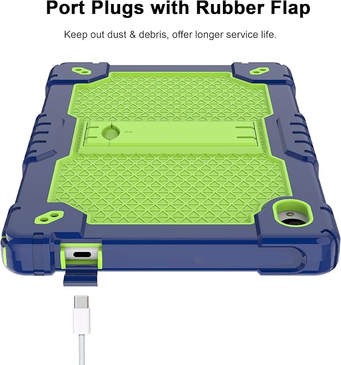 Case for Pritom Tab 10 Lite Tablet/TECLAST P26T/TECLAST P25T/Wetap M10 10.1 inch Tablet Shockproof Case Built in Kickstand Shoulder Strap with Screen Protector (Navy Blue/Green/2 PCS)