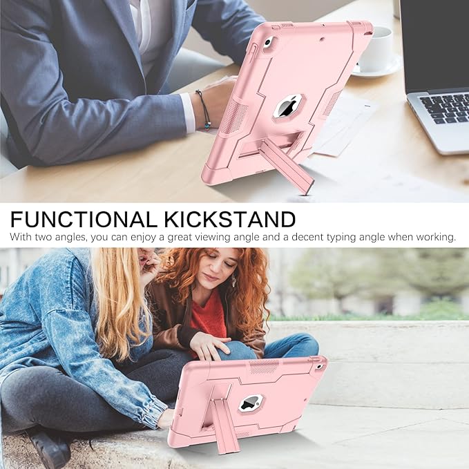 BENTOBEN for iPad Air 3rd Generation Case iPad Pro 10.5 2017 Case 3 Layers Heavy Duty Rugged Shockproof Kickstand Protective Tablet Cover for iPad Air 3 10.5 2019 /iPad Pro 10.5 2017 Rose Gold