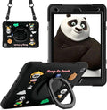 Case for iPad 9th/8th/7th Generation iPad 10.2 Inch 2021/2020/2019 Funny Cartoon Silicone 3D Panda Design Kids Case Heavy Duty Protection with Stand/Pencil Holder/Shoulder Strap