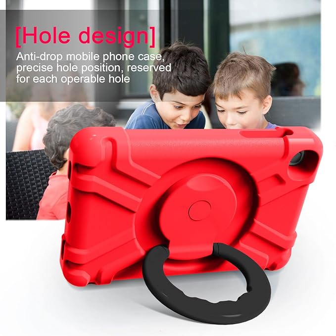 Compatible with Samsung Galaxy Tab A 8.4 T307 Tablet CaseRugged Kids Case with Stand Lightweight Shockproof Kids Friendly Tablet Cover Red+Black