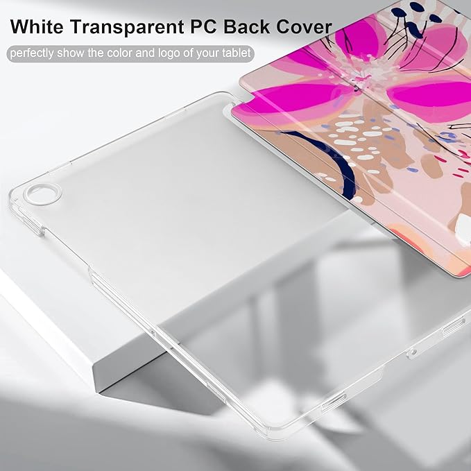 DONGKE Case for Samsung Galaxy Tab A11 Plus A11+ 11 inch (2025/2026) &amp Tab A9 Plus A9+ 11 inch (2024/2023) Slim Smart Stand Cover with Translucent Hard Back Auto Wake/Sleep - Floral Artistic