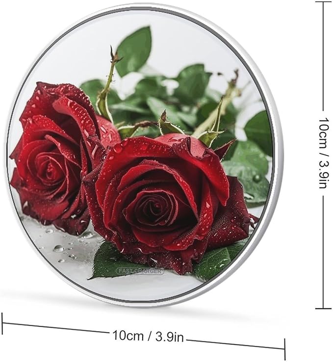 There is Water on The Flower Wireless Charger Fast Wireless Charging Pad with USB Cable 10W Anti-Slip Magnetic Wireless Charger Portable Slim Charger Puck Travel Charging Station