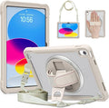 Case for iPad (A16) 11th/10th Generation 2025/2022 11/10.9 inch Rugged Shockproof Protective Cover with Screen Protector 360° Rotating Hand Strap&ampStand Pencil Holder Khaki
