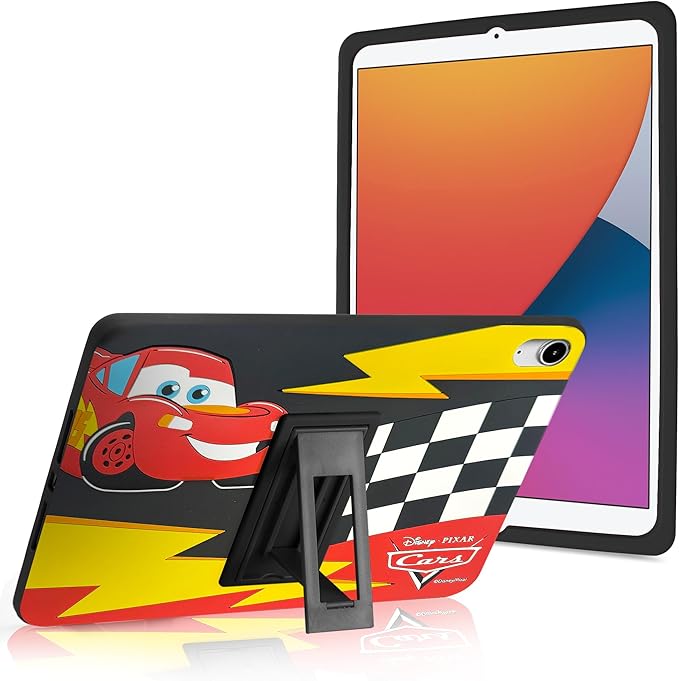 Disney Cars Kids iPad Case - 10.9 Inch Case for iPad 10th Generation (2022) &amp A16 11th Generation 11 inch (2025) - Tablet Cover with Stand Shockproof Silicone Protector