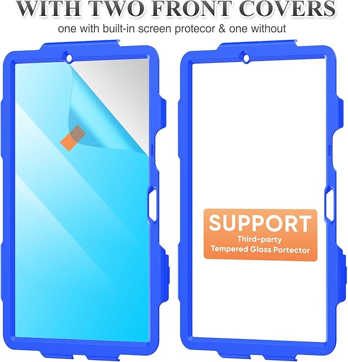 SEYMAC stock Case for Samsung Galaxy Tab S11 Tablet Case 11'' Protective with Screen Protector Pencil Holder 360 Degree Rotate Kickstand Hand Strap Shoulder Strap Blue