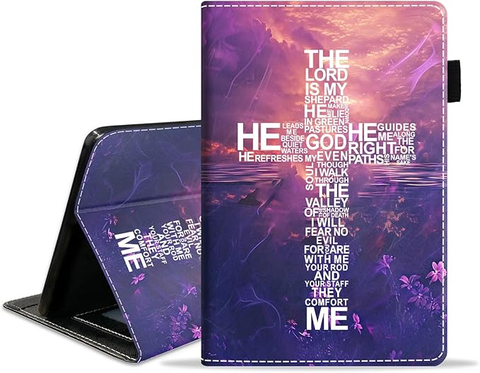 Case for Amazon Fire HD 10/HD 10 Plus Tablet 10.1 (13th/11th Generation 2023/2021 Release) Slim PU Leather Cover with Card Slot &amp Auto Wake/Sleep God Jesus Christian Cross