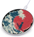 Surfing Surfer Sun Japanese Wave Fast Portable Charger 10W Funny Graphic Phone Charging Pad with USB Cable