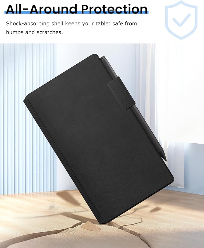 Case for Remarkable Paper Pro Move Tablet 7.3 Inch – Slim PU Leather Folio Cover with Magnetic Pencil Holder Auto Sleep/Wake Lightweight Shockproof Protective Shell (Black)