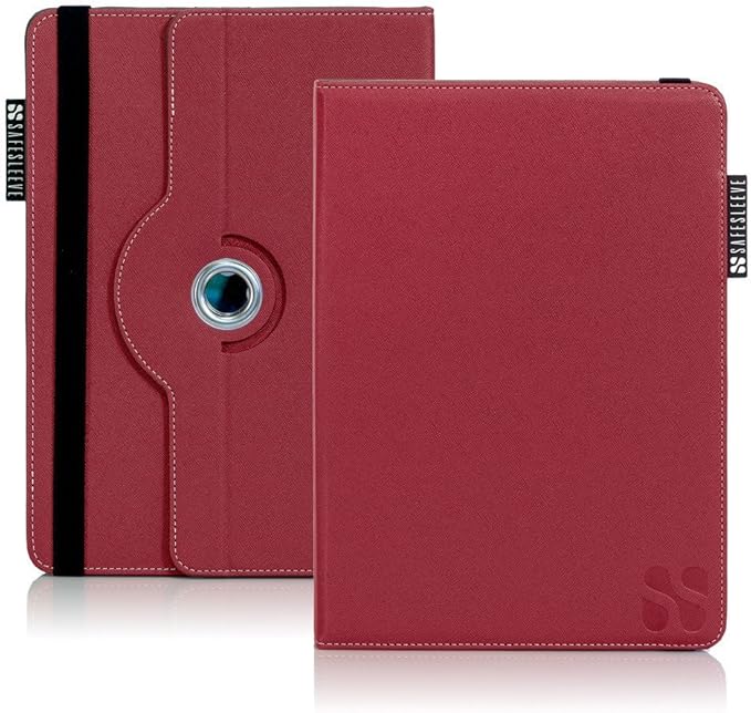 SafeSleeve EMF Protection Anti Radiation iPad Case – Universal Tablet Cover with RFID Blocking - Fits 9–10 Devices: iPad Air Pro Galaxy Tab 9.7 Nexus 10 Nook HD+ (Red)