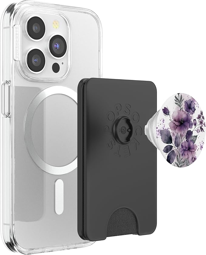 Purple Lavender Blossom Leaves Flower Floral Girly PopSockets PopWallet for MagSafe