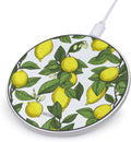Yellow Fresh Lemons Wireless Charger Fast Wireless Charging Pad with USB Cable 10W Anti-Slip Magnetic Wireless Charger Portable Slim Charger Puck Travel Charging Station