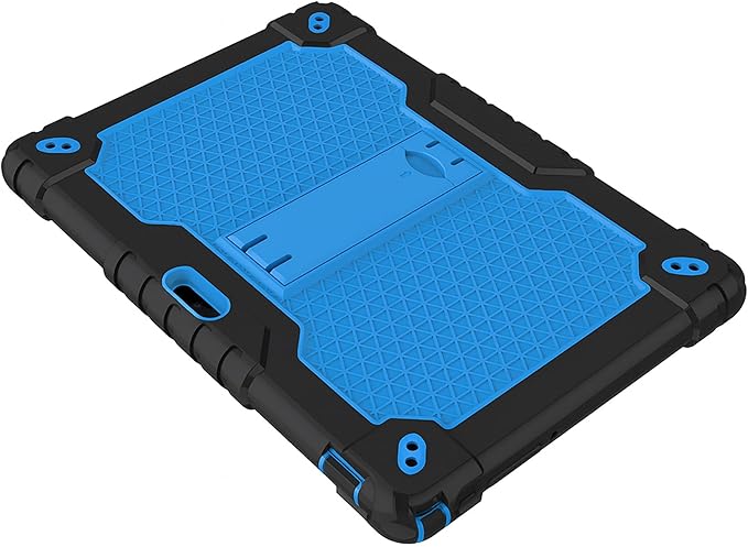 Case for Pritom M10 /quntiCO Y10 /Digiland DL1036 /Voger priorpad X100 /VUCATIMES N10/Gateway 10.1 HD Tab Case with Stand Rubber Hybrid Come with 9H Tempered Glass Film (Black/Blue/2 PCS)