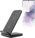 BoxWave Charger Compatible with Samsung Galaxy S20 - Wireless QuickCharge Stand (15W) Desktop Viewing Qi Wireless Charging - Jet Black