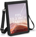 USA GEAR 12 Inch Tablet Case - Tablet Holder with Open Front Design Durable Frame and Adjustable Shoulder Strap - Compatible with Surface Pro 7 Galaxy Tab S7 Plus and More 12 Tablets (Black)