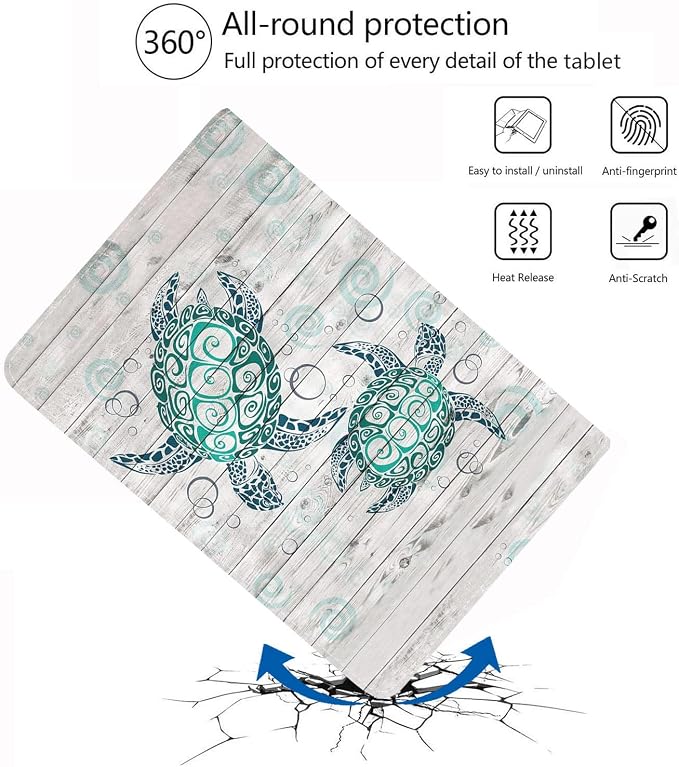 Sea Turtle on Rustic Wooden Board