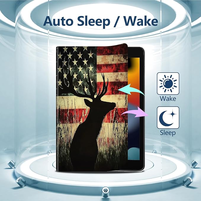 American USA Flag Elk Deer