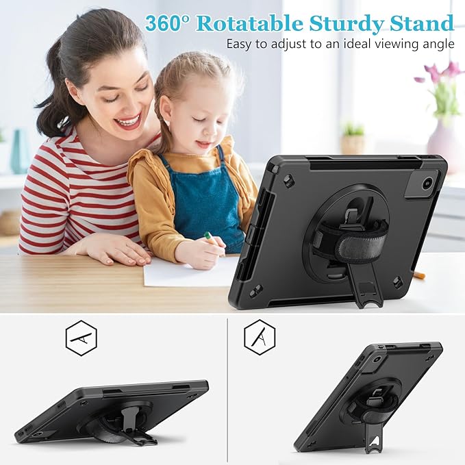 Case for Lenovo Tab M11 &amp K11 LTE 11 Inch: Cover for Lenovo Idea Tablet 11 (TB330FU/ TB330XU) with Screen Protector- Stand- Handle-Shoulder Strap-S-Pen Holder-Black