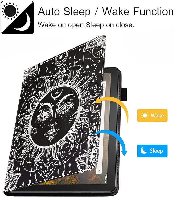 Celestial Sun and Moon Boho Mystic Tribal Drawing