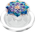 Colorful Mandala Purple Blue Watercolor Design PopSockets PopGrip for MagSafe