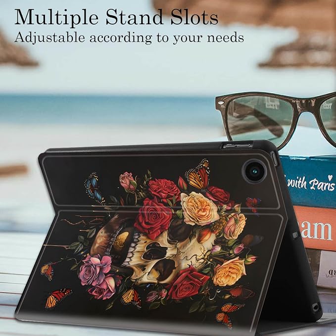 Butterflies, Roses and Skull