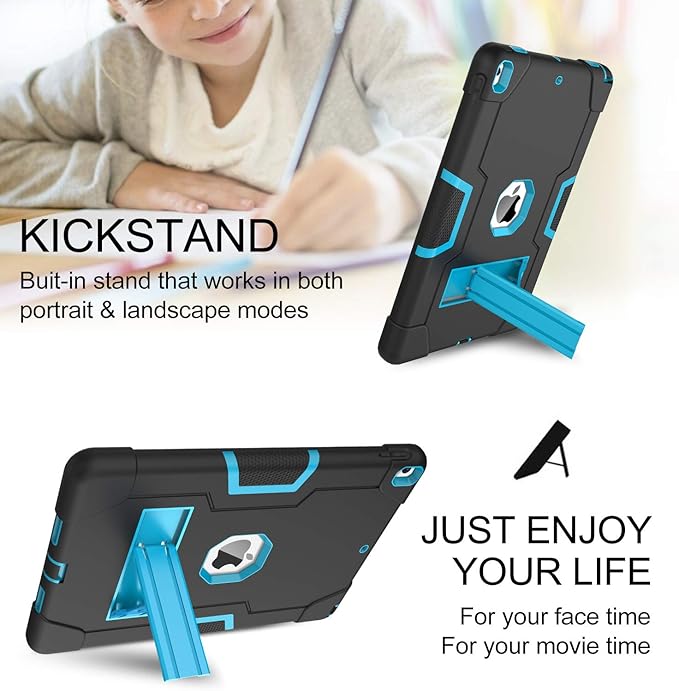 BENTOBEN for iPad Air 3 10.5 2019 Case iPad Pro 10.5 2017 Case 3 Layers Heavy Duty Rugged Shockproof Kickstand Protective Tablet Case Cover for iPad Air 3rd Gen/iPad Pro 10.5 Inch Blue/Black