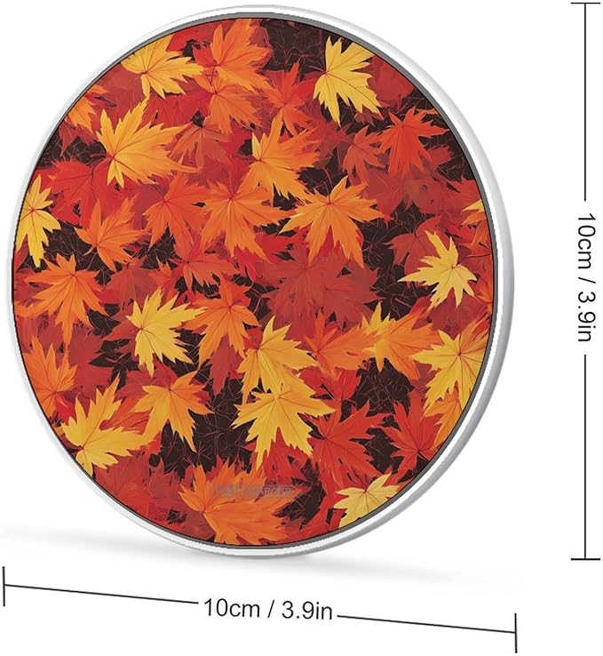 Autumn Maple Leaves Wireless Charger Anti-Slip Wireless Charging Pad Slim Charger Mat for Men Women