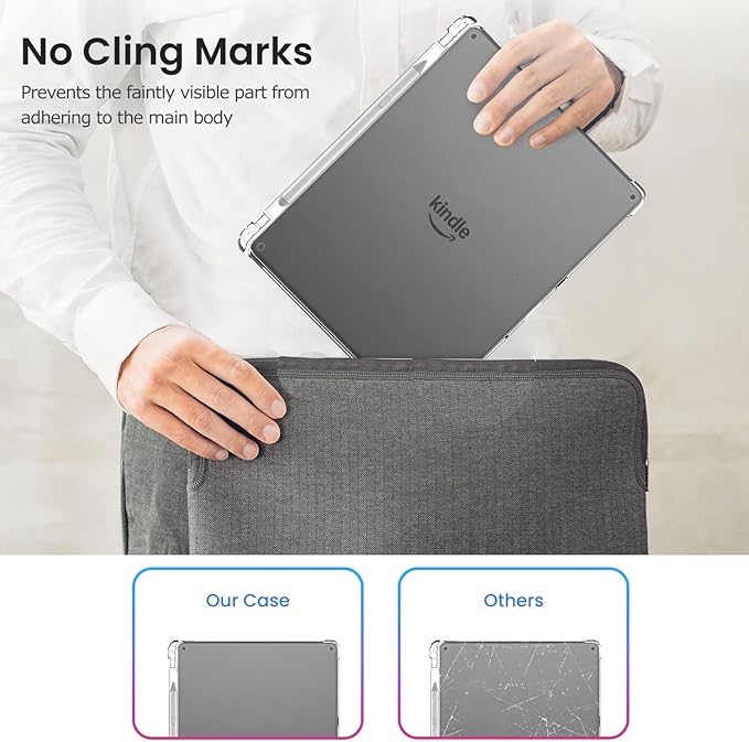 TPU Clear Tablet Case with Pen Slot Compatible with Kindle Scribe Colorsoft 11inch Slim Transparent Soft Cover Anti-Scratch Shockproof Flexible Protective Shell