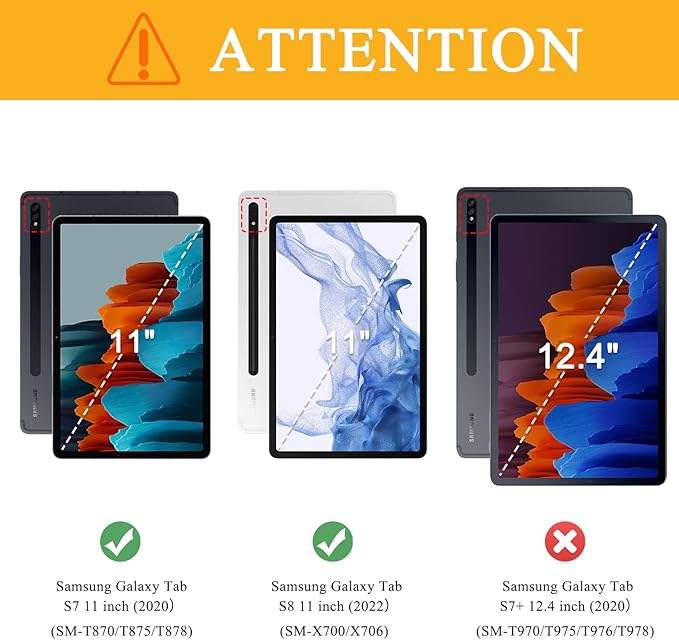Soke Case for Samsung Tab S8 2022 &amp S7 2020 -Premium Shock Proof Stand Folio Case Multi- Viewing Angles Hard PC Back Cover for Galaxy Tab S8 11 inch Tablet [SM-X700/X706/T870/T875/T878] Black