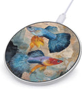 Guppy Fish Ocean Vintage Newspaper Phone Charger Magnetic Charging Pad Anti-Slip with USB Cable