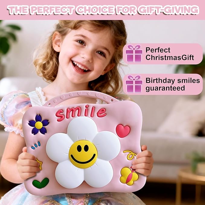 Case for iPad Air 11-inch M4 (2026) / M3 (2025) / M2 (2024) iPad Air 5th/4th 10.9 inch(2022/2020) Full-Body Shockproof Kids Case for Pencil Holder &amp Adjustable Shoulder Strap Smiley Flower