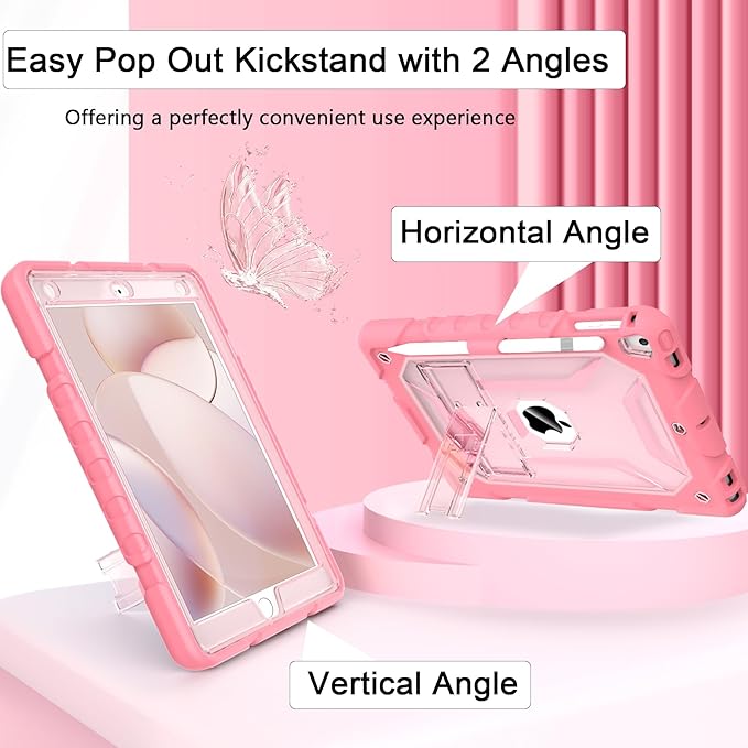 TIMISM Case with Shoulder Strap for iPad 6th / 5th Generation 9.7 inch (2018/2017) iPad Air 2 &amp 1st iPad Pro 9.7 Case with Pencil Holder Heavy Duty Shockproof Protective iPad Cover Red